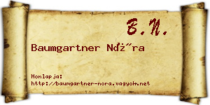 Baumgartner Nóra névjegykártya