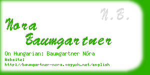 nora baumgartner business card