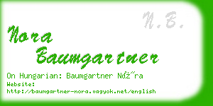 nora baumgartner business card